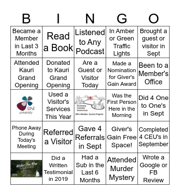 BNI Bingo Card