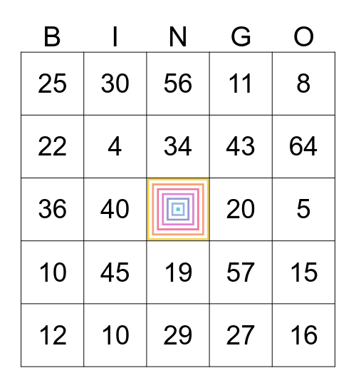 Birthday Month Bingo! Bingo Card