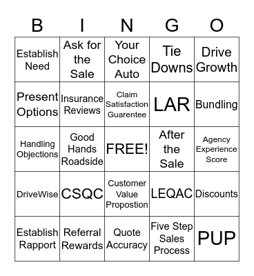 Sales Mastery Bingo Card