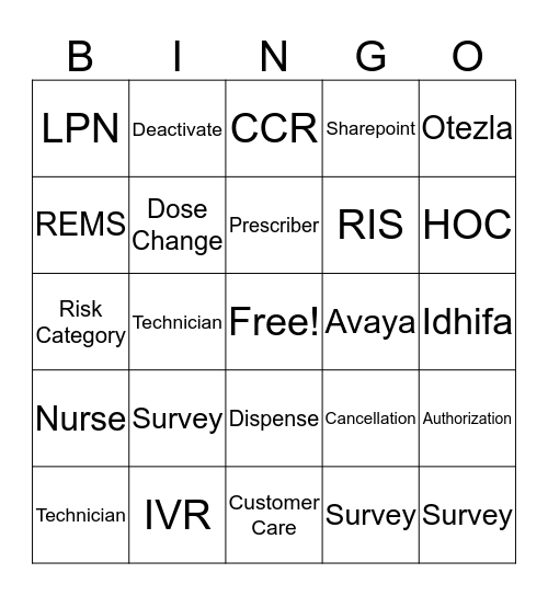 Customer Care Week  Bingo Card