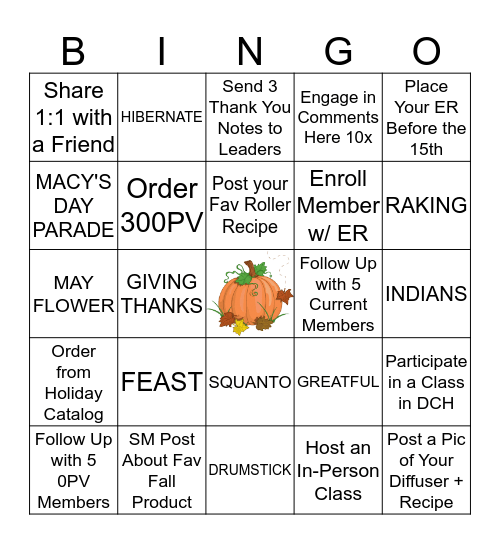 October 4Biz Bingo Incentive Bingo Card