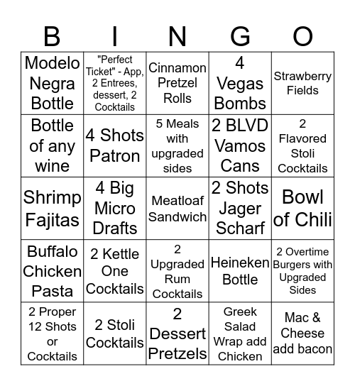 Overtime October Bingo Card