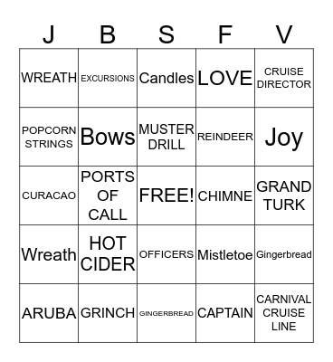 Holiday Bingo Card