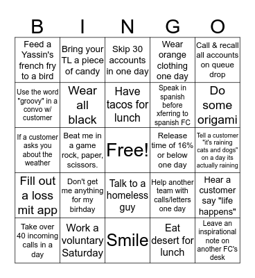 BINGO Card