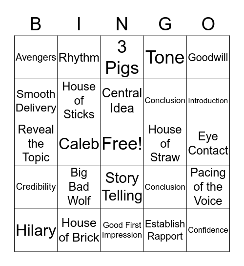 Chapter 10 Bingo Card