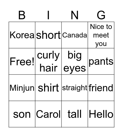 Bingo Card