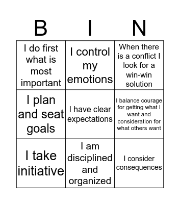 HABITS REVIEW Bingo Card