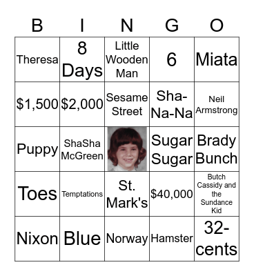 Sharon's 50th Bingo Card