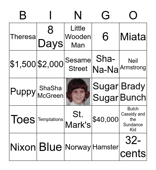 Sharon's 50th Bingo Card
