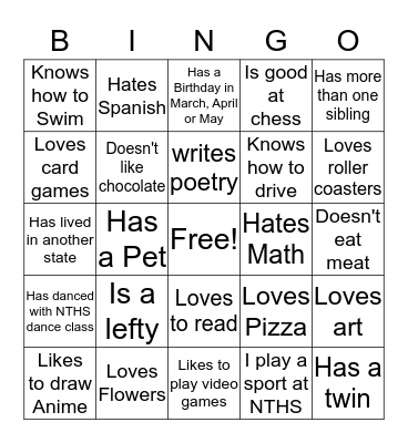 SOCIAL BINGO Card