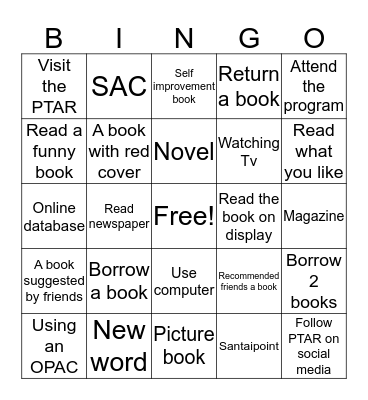 PTAR BINGO  Bingo Card