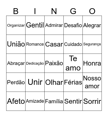 Love ❤️ ❤️ Bingo Card