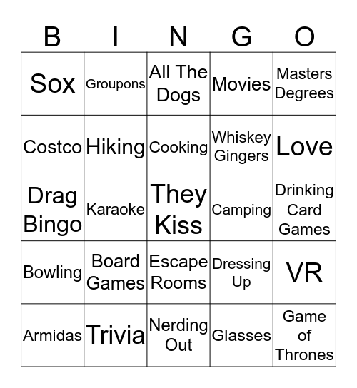 Elyse & Pat Bingo Card