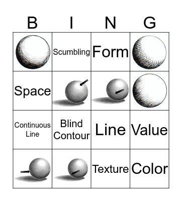 Elements and Value Bingo Card