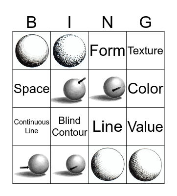 Elements and Value Bingo Card