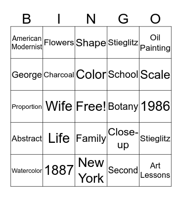 Bing O' Bingo Card
