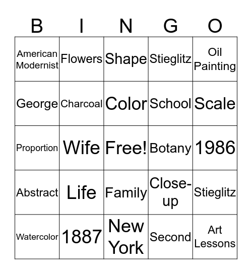 Bing O' Bingo Card