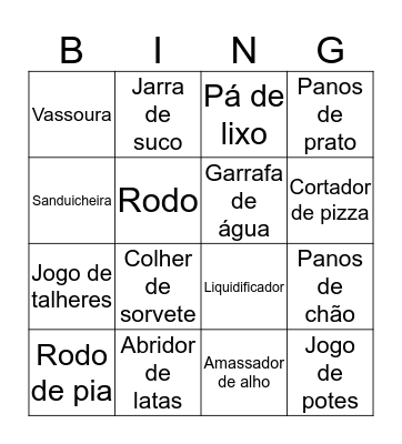 Chá dos Noivos Bingo Card
