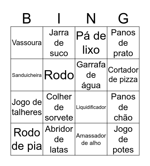 Chá dos Noivos Bingo Card