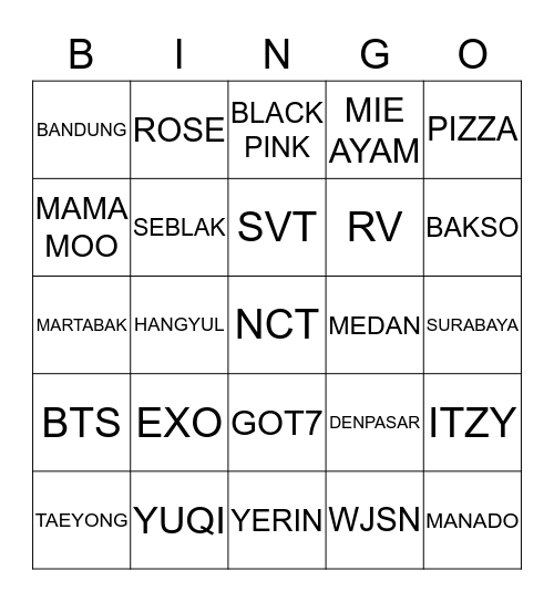 FGJJAEHYUN97 Bingo Card