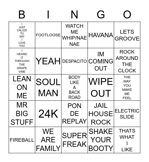 2019- MIX IT UP MUSIC Bingo Card
