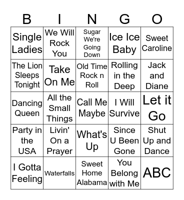Sing Along with Singo Bingo Card