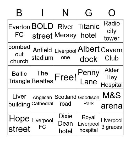 In my Liverpool  Bingo Card