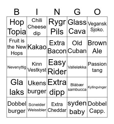 MERSALG Bingo Card