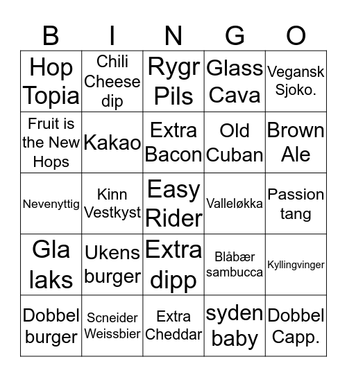 MERSALG Bingo Card