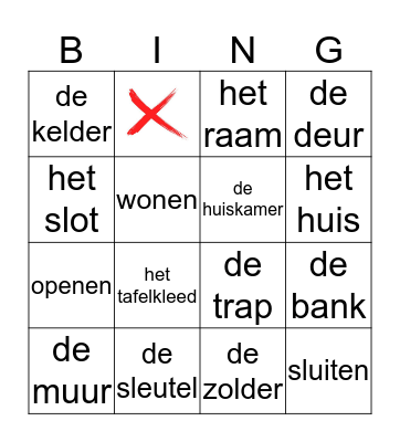 het huis Bingo Card