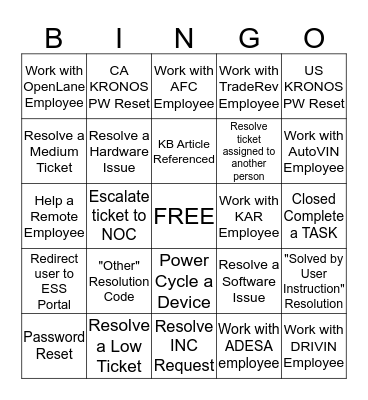 Bingo Card