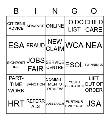 HENDON UC BINGO Card