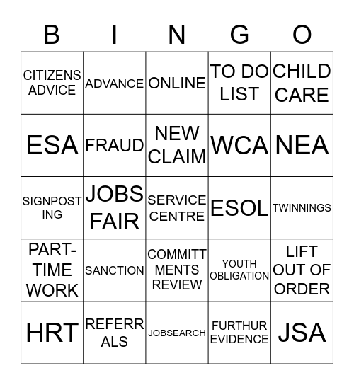 HENDON UC BINGO Card