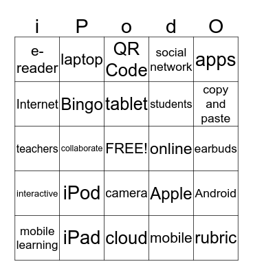 Mobile Learning Bingo Card