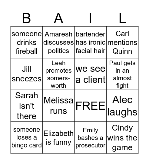 WELCOME, ALEC! Bingo Card