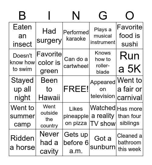REAL SO CAL  Bingo Card
