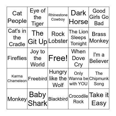 Animal This, Animal That.. Bingo Card