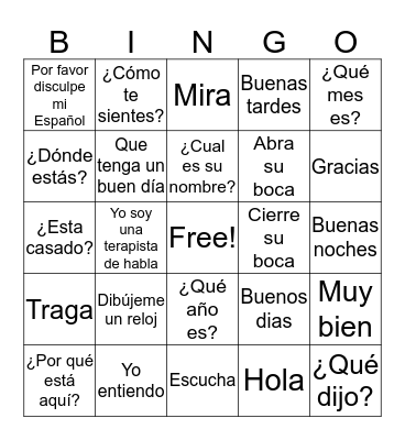 SPANISH HERITAGE BINGO Card