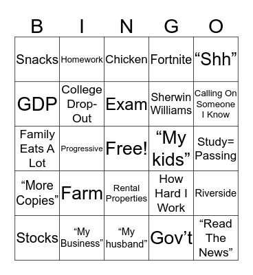 Business 101 Bingo Card