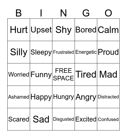 FEELINGS BINGO Card