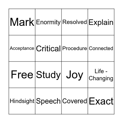 Vocabulary Review - Synonyms Bingo Card