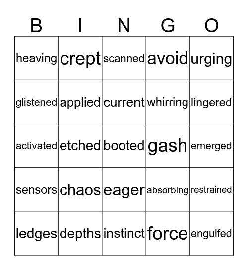 The Wild Robot (Ch.1-5) Bingo Card