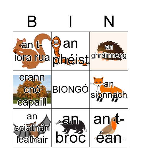 An Fómhar Bingo Card