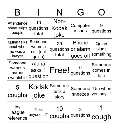 Business Law 2 Bingo Card