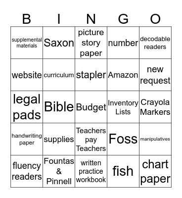 Buzz Bingo Card