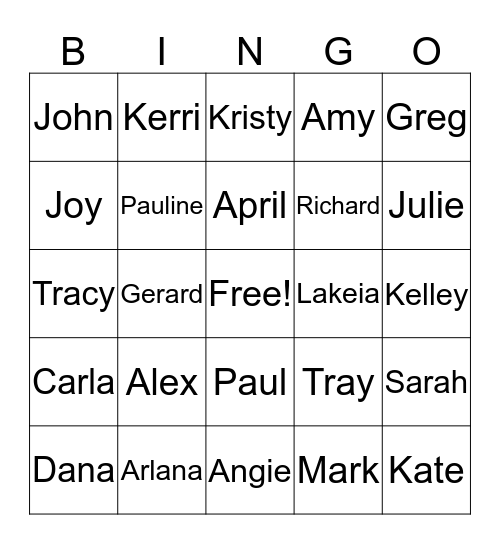 Parks & Recreation Personalities Bingo Card