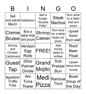 Server Bingo Card