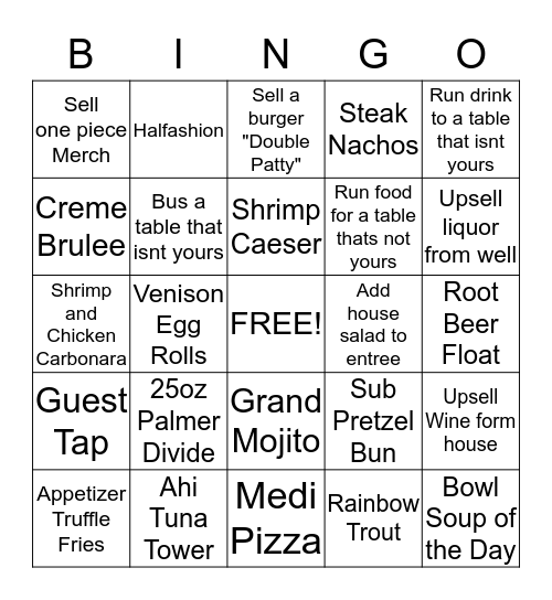 Server Bingo Card