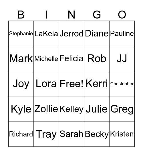 Parks & Recreation Personalities Bingo Card