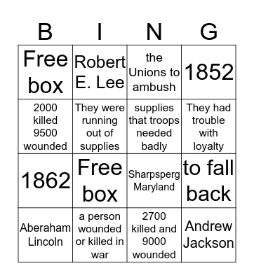 Antiedam Bingo Card